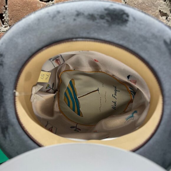 Nick Fouquet Distressed Velour Fedora — Grey - Picture 5 of 12